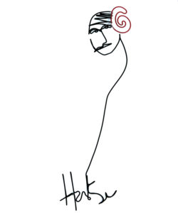 Modelat dupa desenul lui Horațiu Mălăele, 40 X 30 cm, rama, sârmă & acrilic © Daria Maier