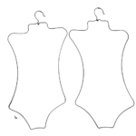 Umeras pentru corset, inaltime 85 cm, sârmă cu diametrul de 3 mm & acrilic